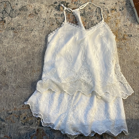 White lace pajama set - Picture 1 of 5